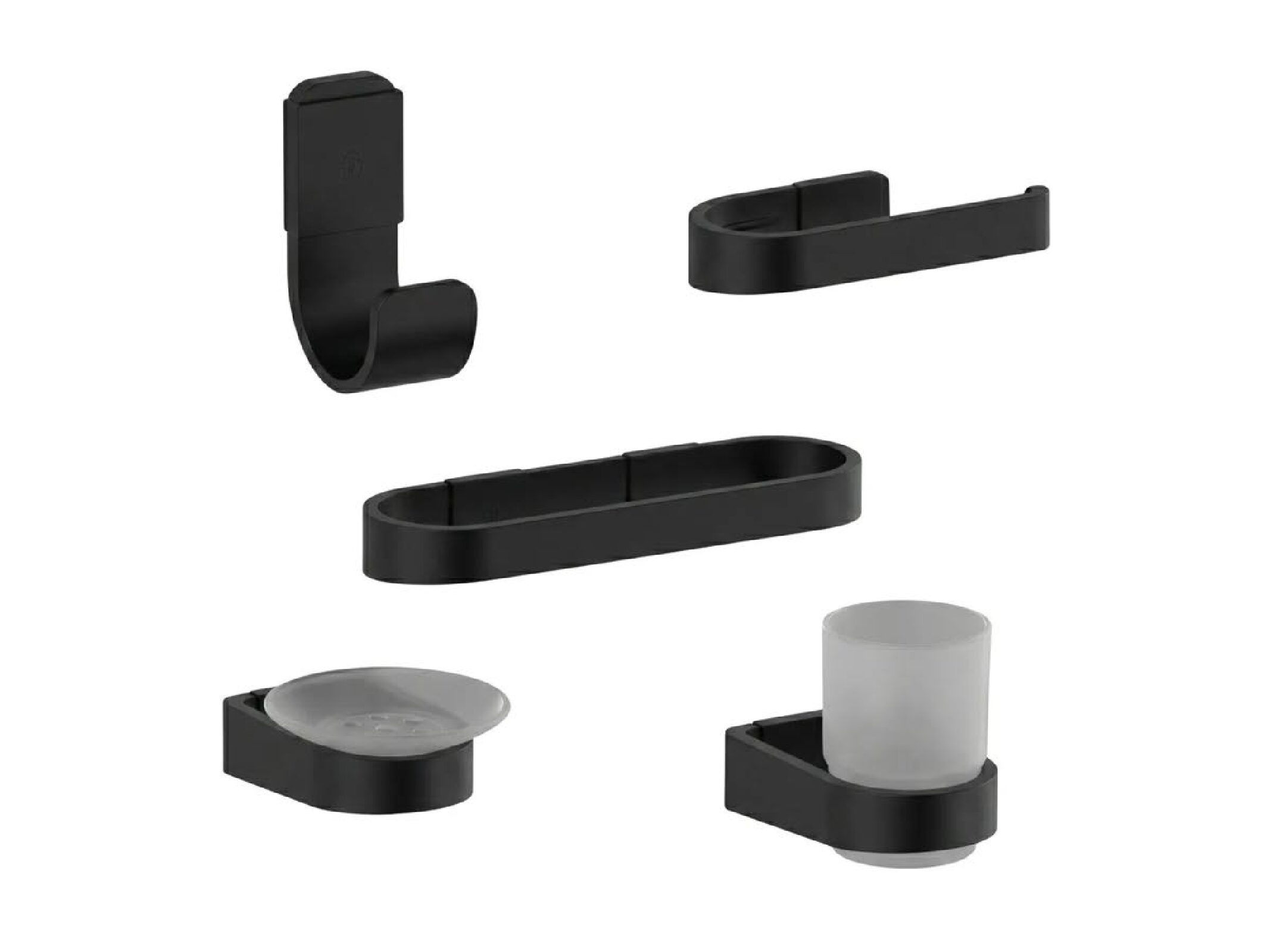 Kit Accesorios Baño 5 Piezas Fv Armonia Negro 0179.05/M8 NG